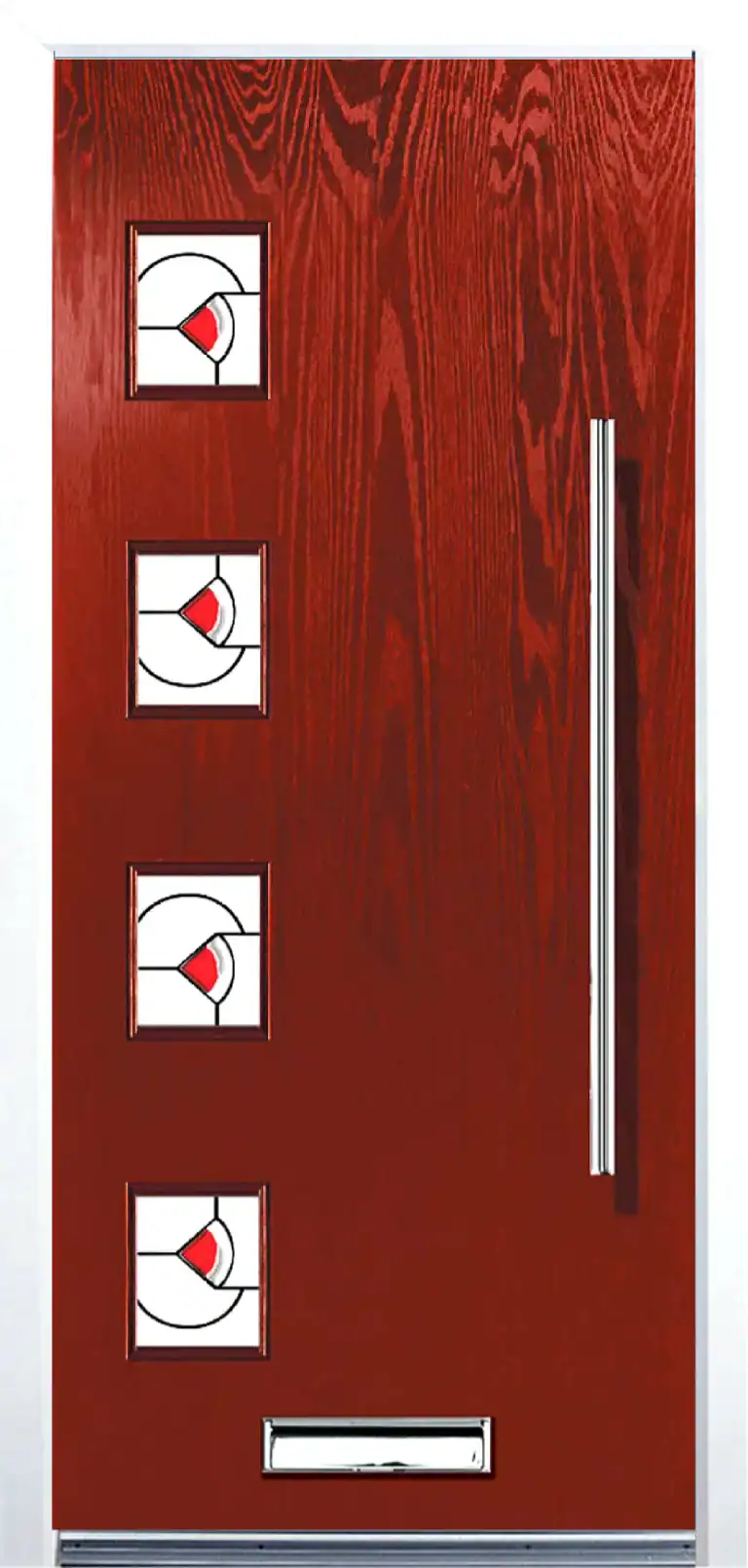Unique Composite Doors | Tortola Style Left Red Unique Composite Doors | Tortola Style Left Red Image