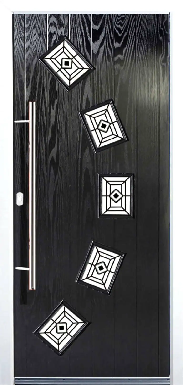 Unique Composite Doors | Tortola Style Curve Black Image Unique Composite Doors | Tortola Style Curve Black Image